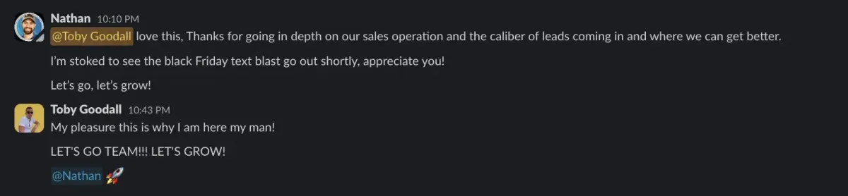 Love this, thanks for going in depth on our sales operation